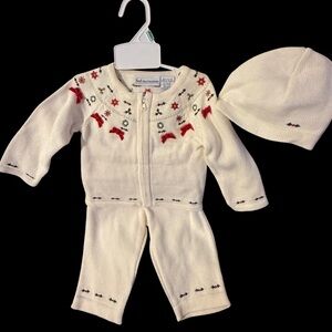 First Impressions Cream Holiday Knit Set